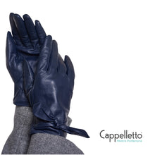 Carica l'immagine nel visualizzatore di Gallery, SEMIRA Guanti in Pelle con Fiocco Dark Navy
