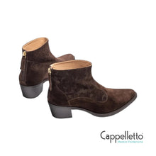 Carica l&#39;immagine nel visualizzatore di Gallery, GALTIS Stivaletto Basso Cowboy Suede Testa di Moro
