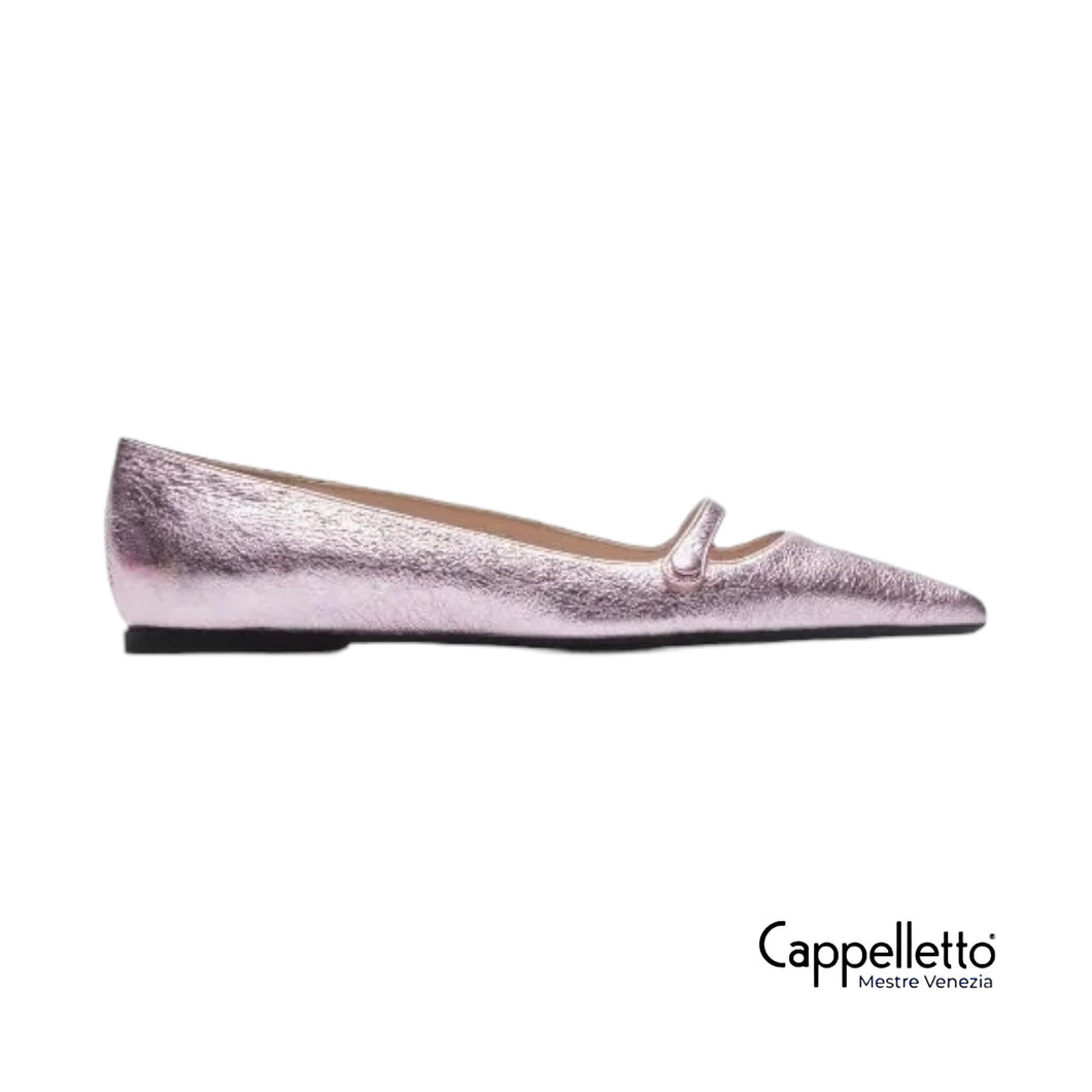 VULCANO Ballerina in Pelle Rosa