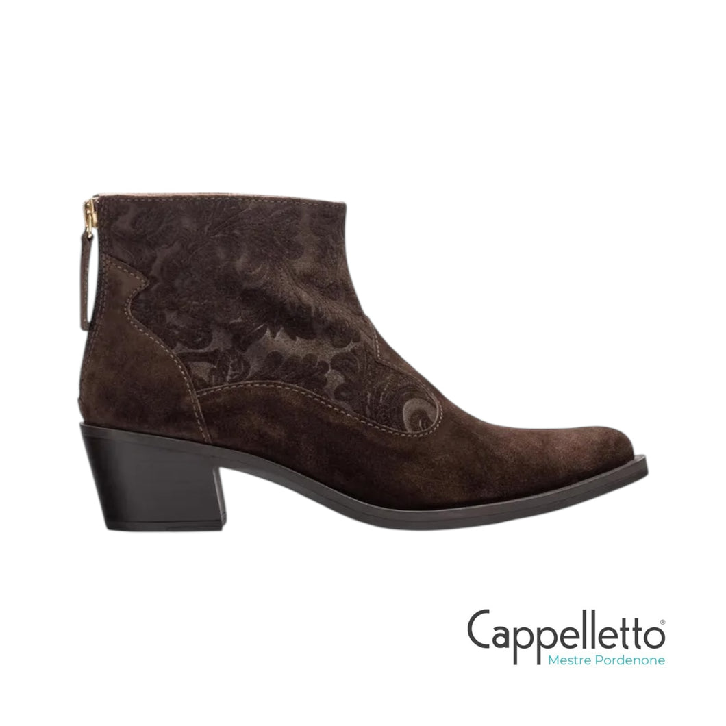 GALTIS Stivaletto Basso Cowboy Suede Testa di Moro