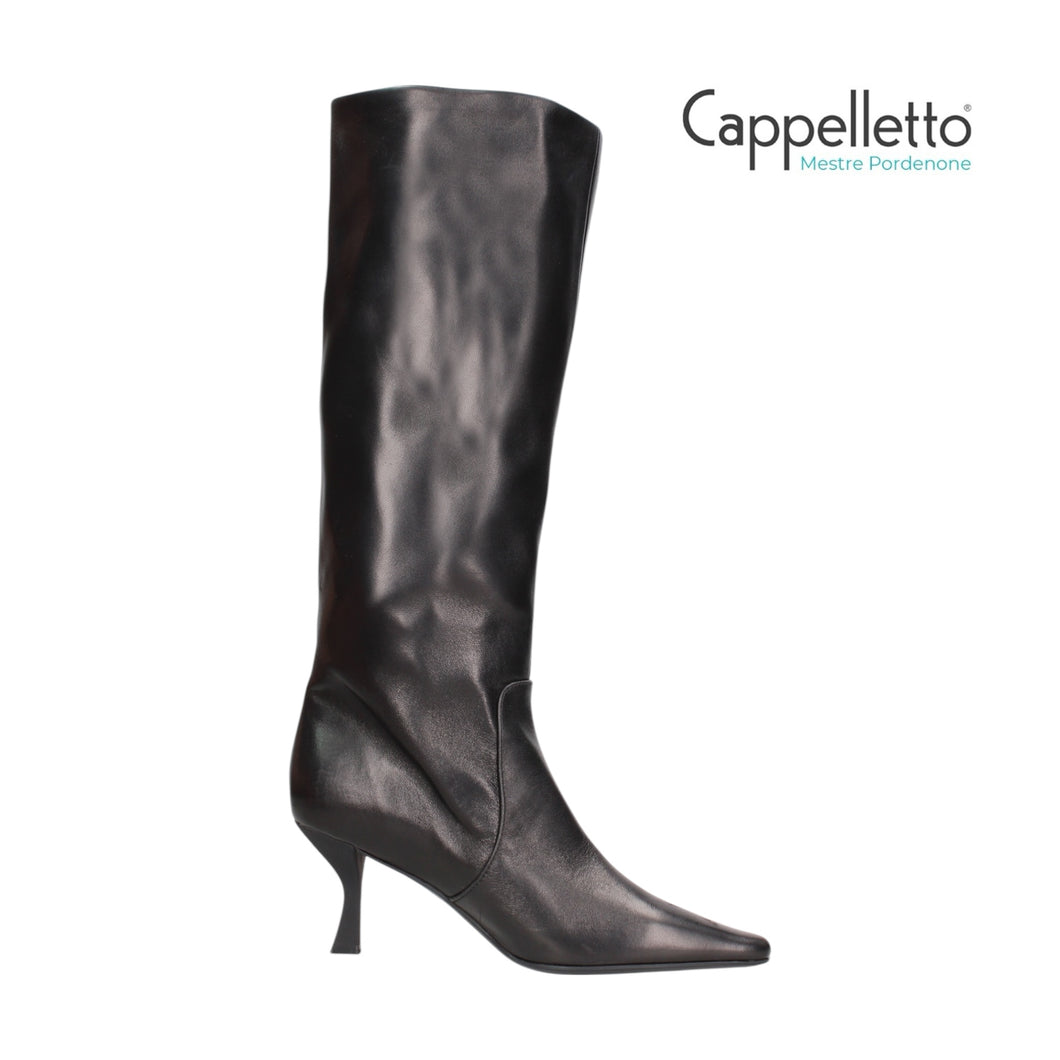 Stivale a Tubo Pelle Nera