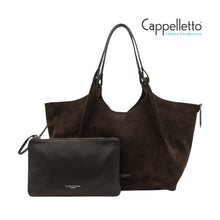 Carica l&#39;immagine nel visualizzatore di Gallery, DUA Big Borsa in Pelle Scamosciata Moka
