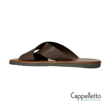 Carica l&#39;immagine nel visualizzatore di Gallery, Sandalo Uomo in Pelle Cioccolato M5609
