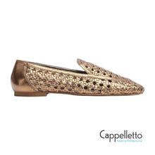 Carica l'immagine nel visualizzatore di Gallery, BAIX Mocassino Pelle Intrecciata Bronzo
