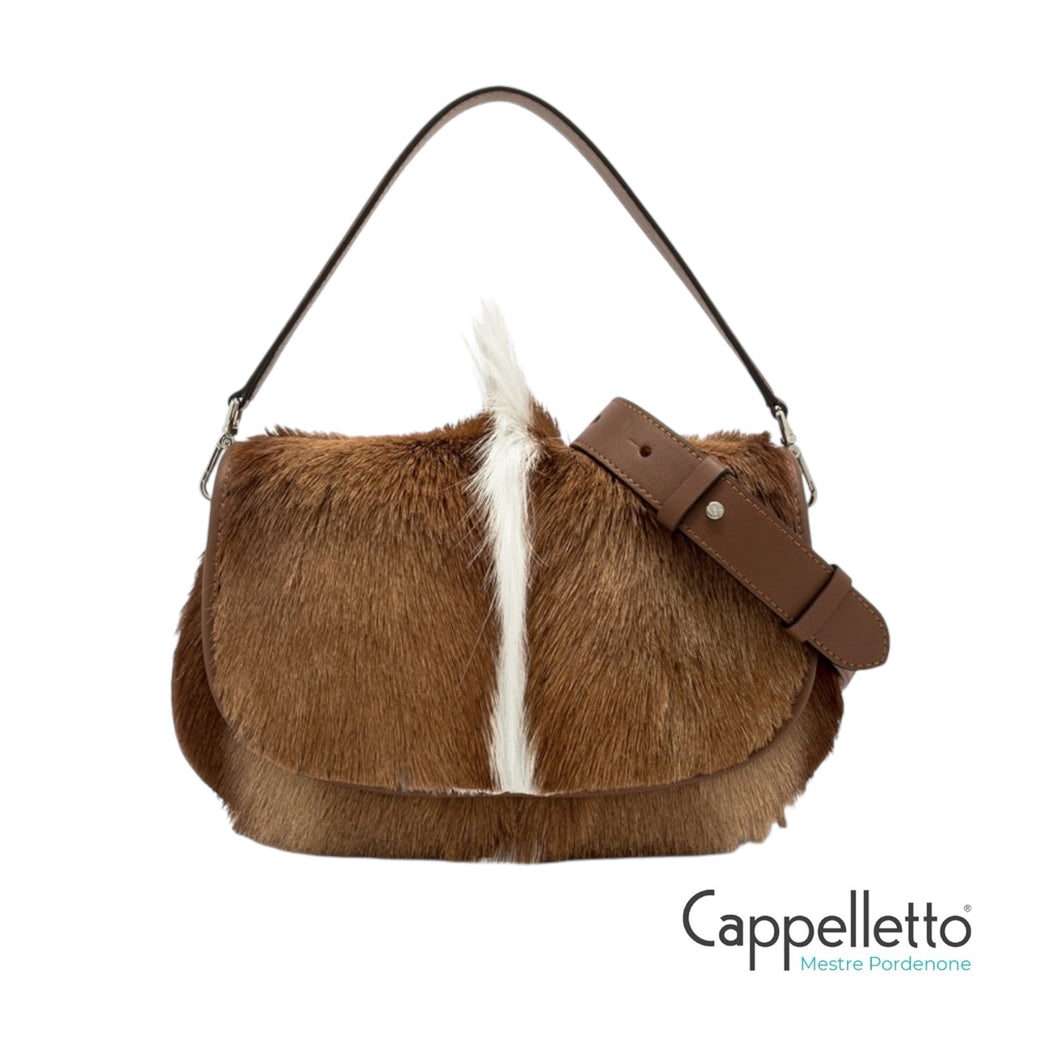 HELENA ROUND Borsa in pelle Safari Naturale