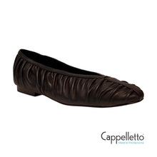 Carica l&#39;immagine nel visualizzatore di Gallery, Ballerina Arricciata in Pelle Nera
