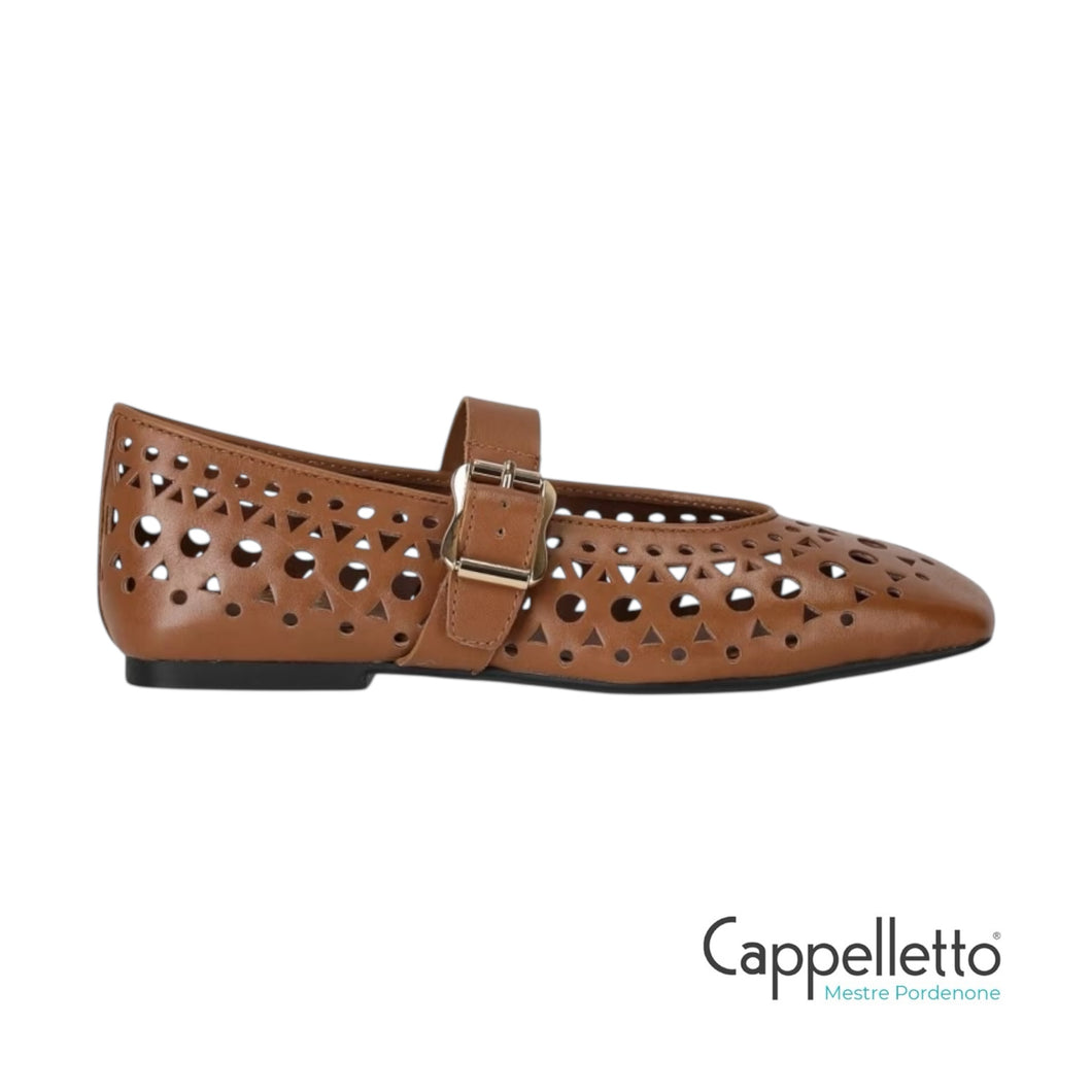 BROOK 01 Ballerina Forata Cuoio