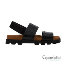 Carica l&#39;immagine nel visualizzatore di Gallery, BRUTUS Sandali in Pelle Nera Donna
