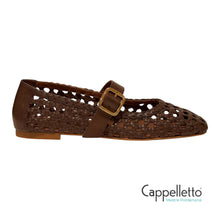 Carica l'immagine nel visualizzatore di Gallery, BALZA Ballerina in Pelle Intrecciata Mid Brown
