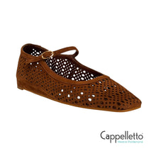 Carica l'immagine nel visualizzatore di Gallery, Ballerina in Camoscio Microforato Cioccolato
