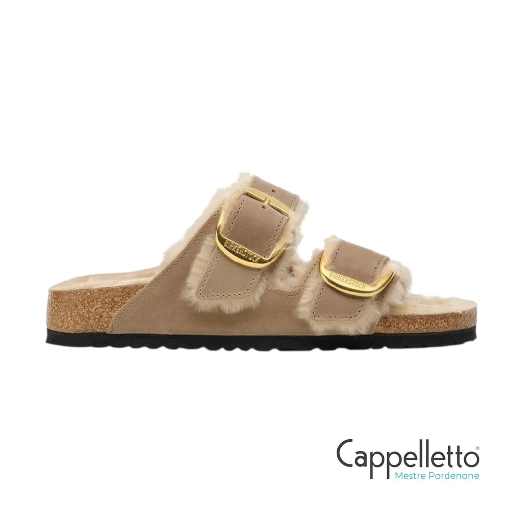 Arizona Donna Big Buckle Shearling Tobacco Brown