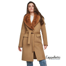 Carica l&#39;immagine nel visualizzatore di Gallery, MEYA Cappotto Monopetto con Collo EcoFur Twig
