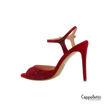 Carica l'immagine nel visualizzatore di Gallery, Sandalo Camoscio Rosso+Strass 3684
