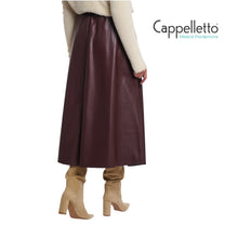 Carica l&#39;immagine nel visualizzatore di Gallery, CHELSEA Gonna in EcoPelle Cioccolato
