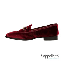 Carica l&#39;immagine nel visualizzatore di Gallery, DALCY Mocassino Donna in Velluto Bordeaux
