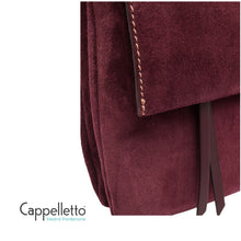 Carica l'immagine nel visualizzatore di Gallery, THREE Borsa in Camoscio/Pelle Amarone
