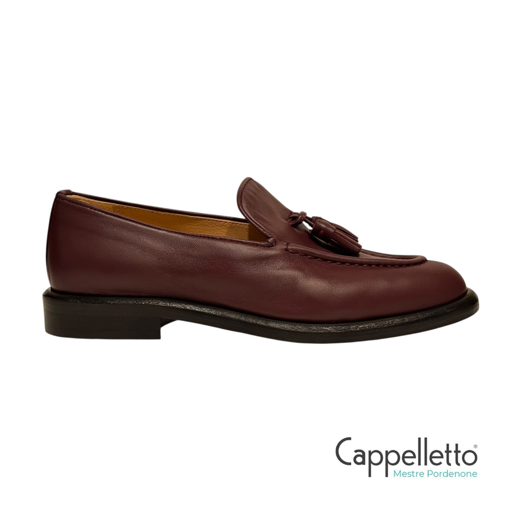 Mocassino Donna con Nappine Bordeaux