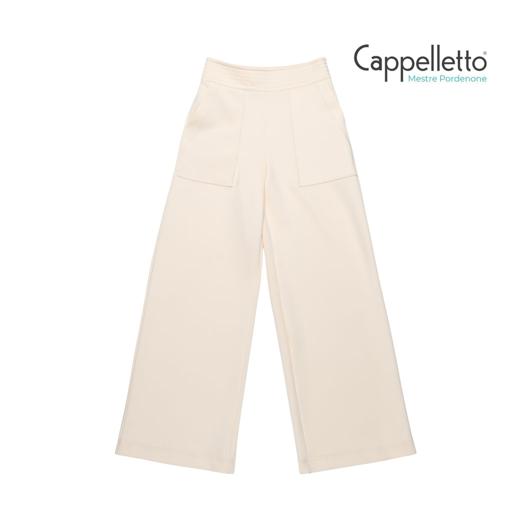 ENYA Pantalone Gamba Larga Scuba - Gesso
