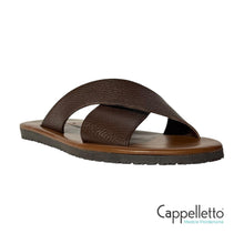 Carica l&#39;immagine nel visualizzatore di Gallery, Sandalo Uomo in Pelle Cioccolato M5609
