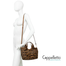 Carica l&#39;immagine nel visualizzatore di Gallery, DUA Borsa in Pelle e Cavallino Lince/Cuoio
