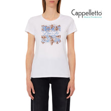 Carica l'immagine nel visualizzatore di Gallery, T-Shirt con Stampa e Strass Bianco/Azzurro WA6493

