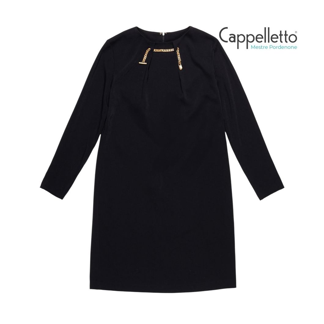 ARINA Abito Corto Girocollo - Nero