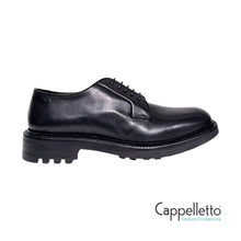Carica l'immagine nel visualizzatore di Gallery, Scarpa Derby 606 in Pelle Naturale Nera
