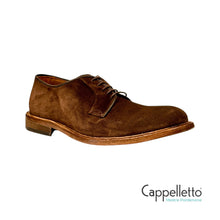 Carica l&#39;immagine nel visualizzatore di Gallery, Derby Liscio Sfoderato Camoscio Marrone 6436
