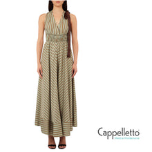 Carica l'immagine nel visualizzatore di Gallery, Abito Midi Green/Tabacco Stripe CA6267
