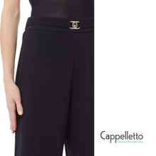 Carica l&#39;immagine nel visualizzatore di Gallery, Pantalone Flare Cropped Elastic Nero MF5260
