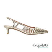 Carica l'immagine nel visualizzatore di Gallery, Slingback lin Pelle Laminata Oro
