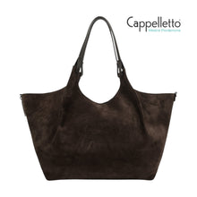 Carica l&#39;immagine nel visualizzatore di Gallery, DUA Big Borsa in Pelle Scamosciata Moka

