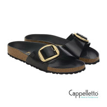 Carica l'immagine nel visualizzatore di Gallery, MADRID Donna Big Buckle Shine Leather Black
