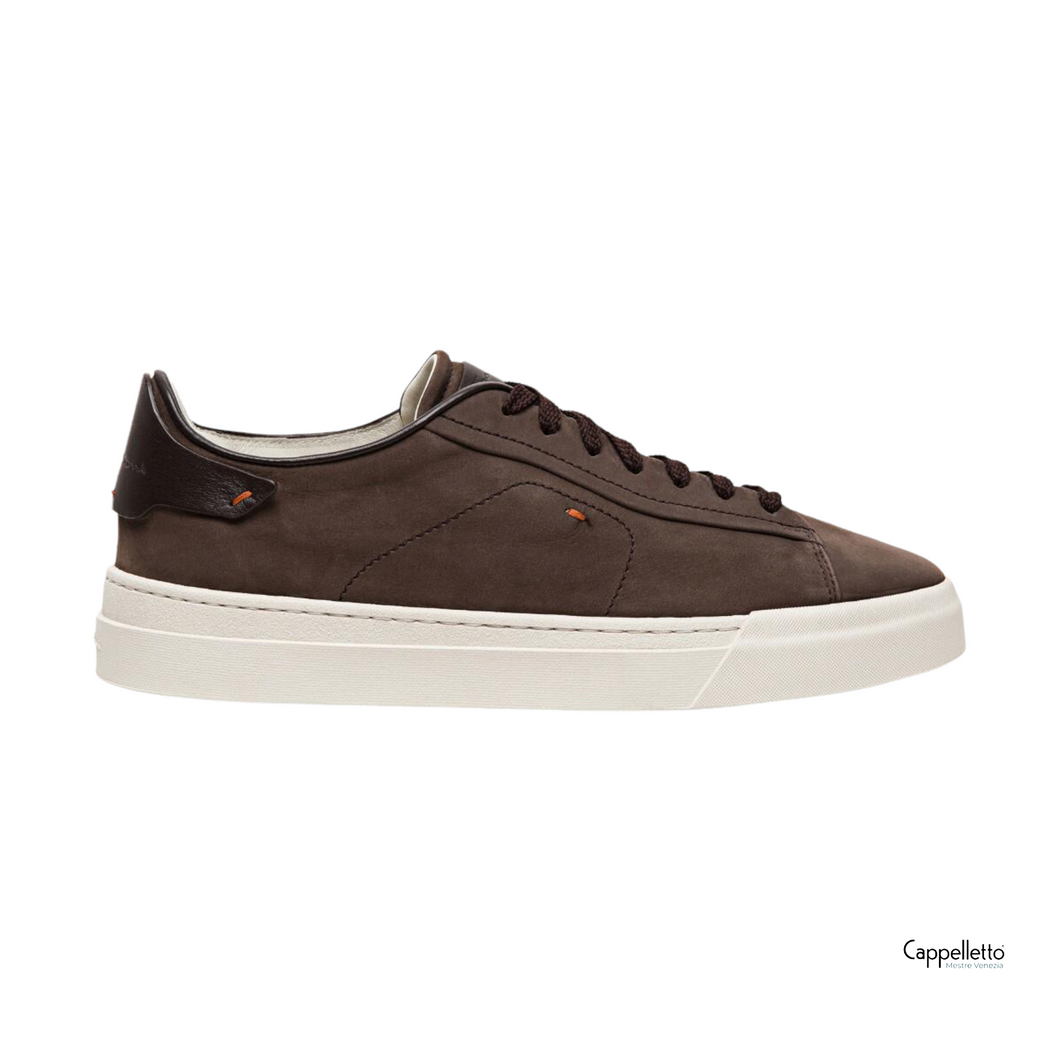 Sneaker Uomo in Nabuck e Pelle Marrone